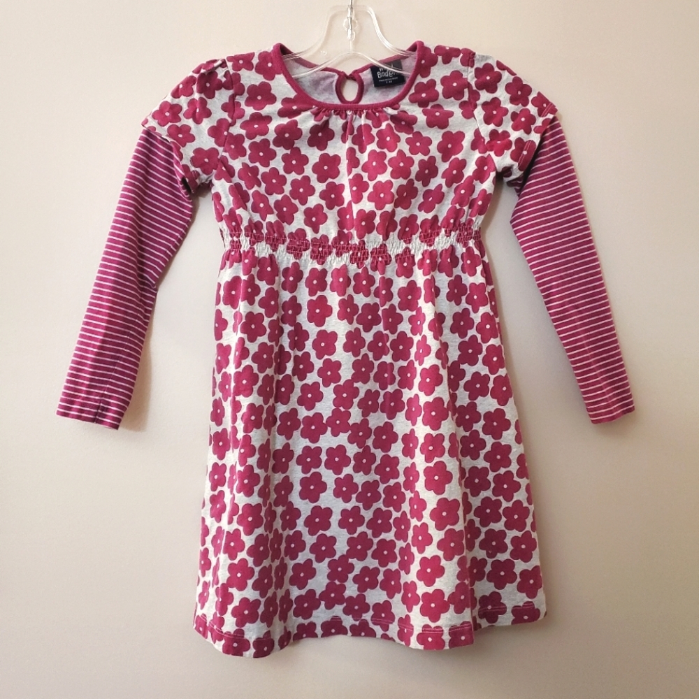 Mini Boden - Girls size 7-8Y grey and purple flower print dress